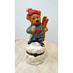 Boyds Le Bearmoge Collection Trinket Box Bears and Hares Knut Downhill Racer